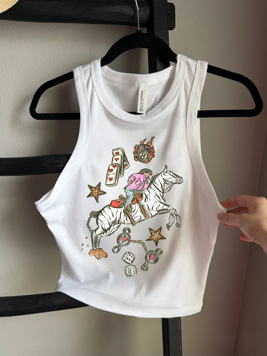 Wild Card Cowboy Cropped Tank