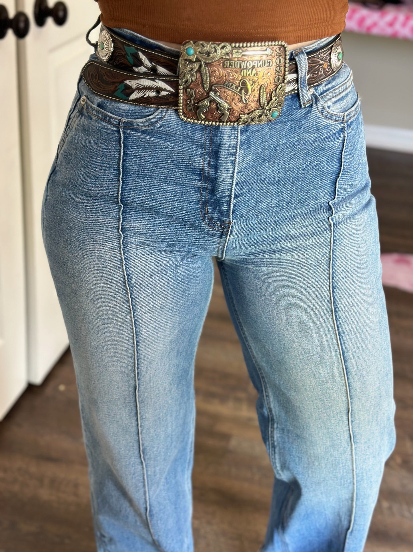 The Pin Stripe Cuff Jeans