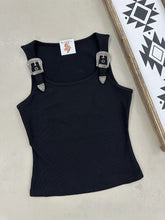 Load image into Gallery viewer, Black Buckle Strap Tank
