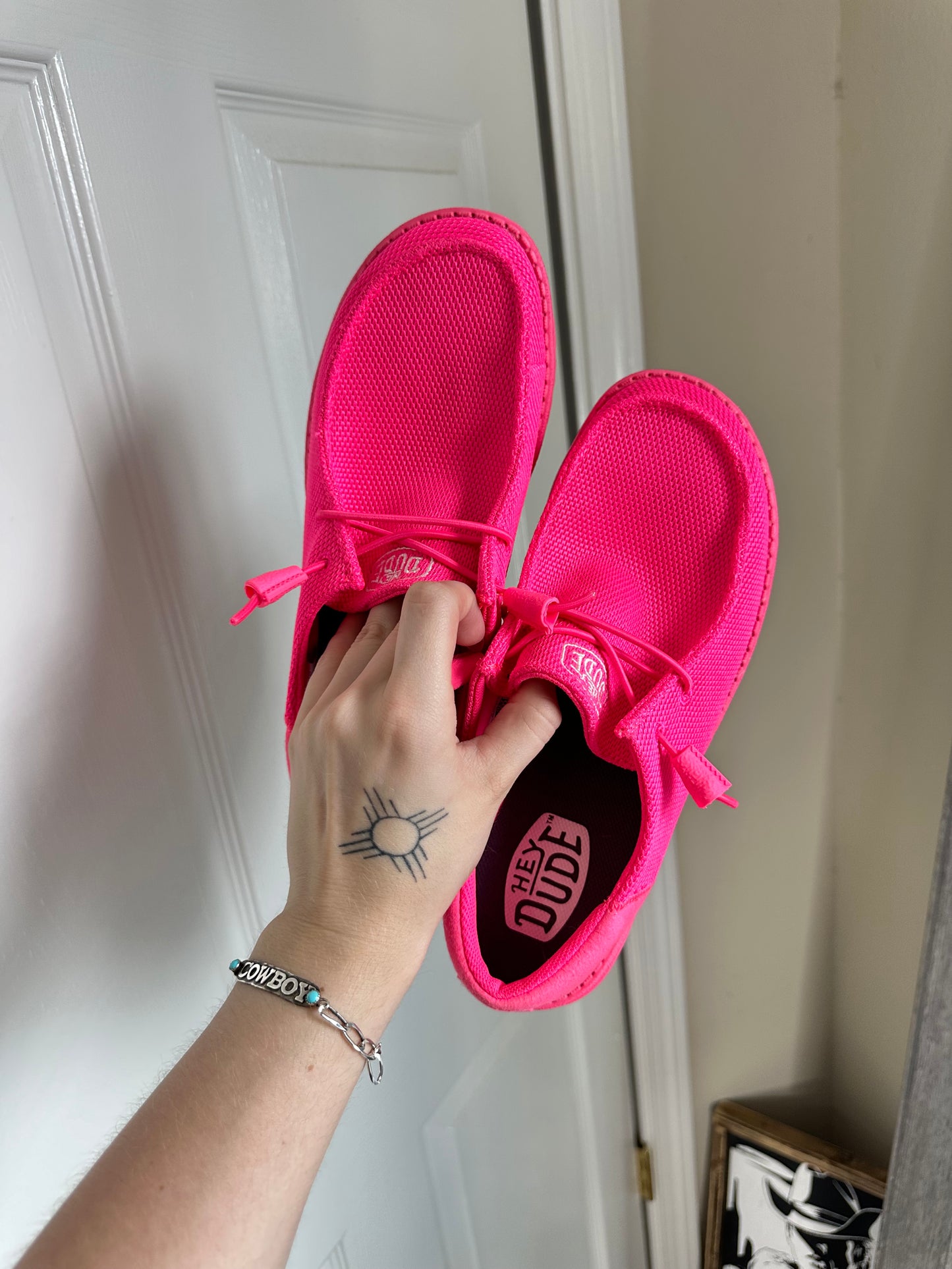 Hot Pink Hey Dudes size 8