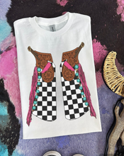 Load image into Gallery viewer, Checkered Chaps TEE or CREWNECK
