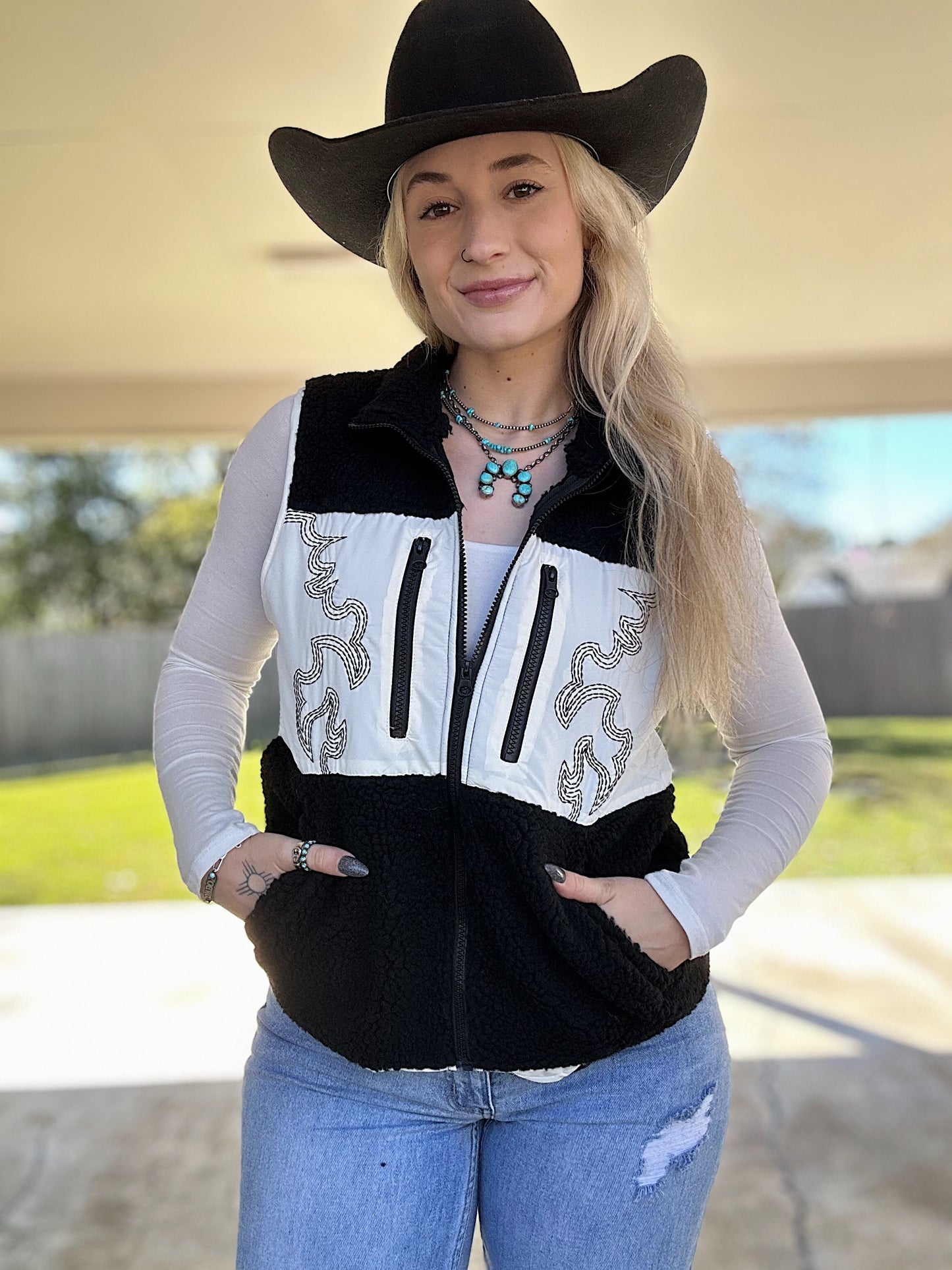 Boot Stitch Sherpa Vest