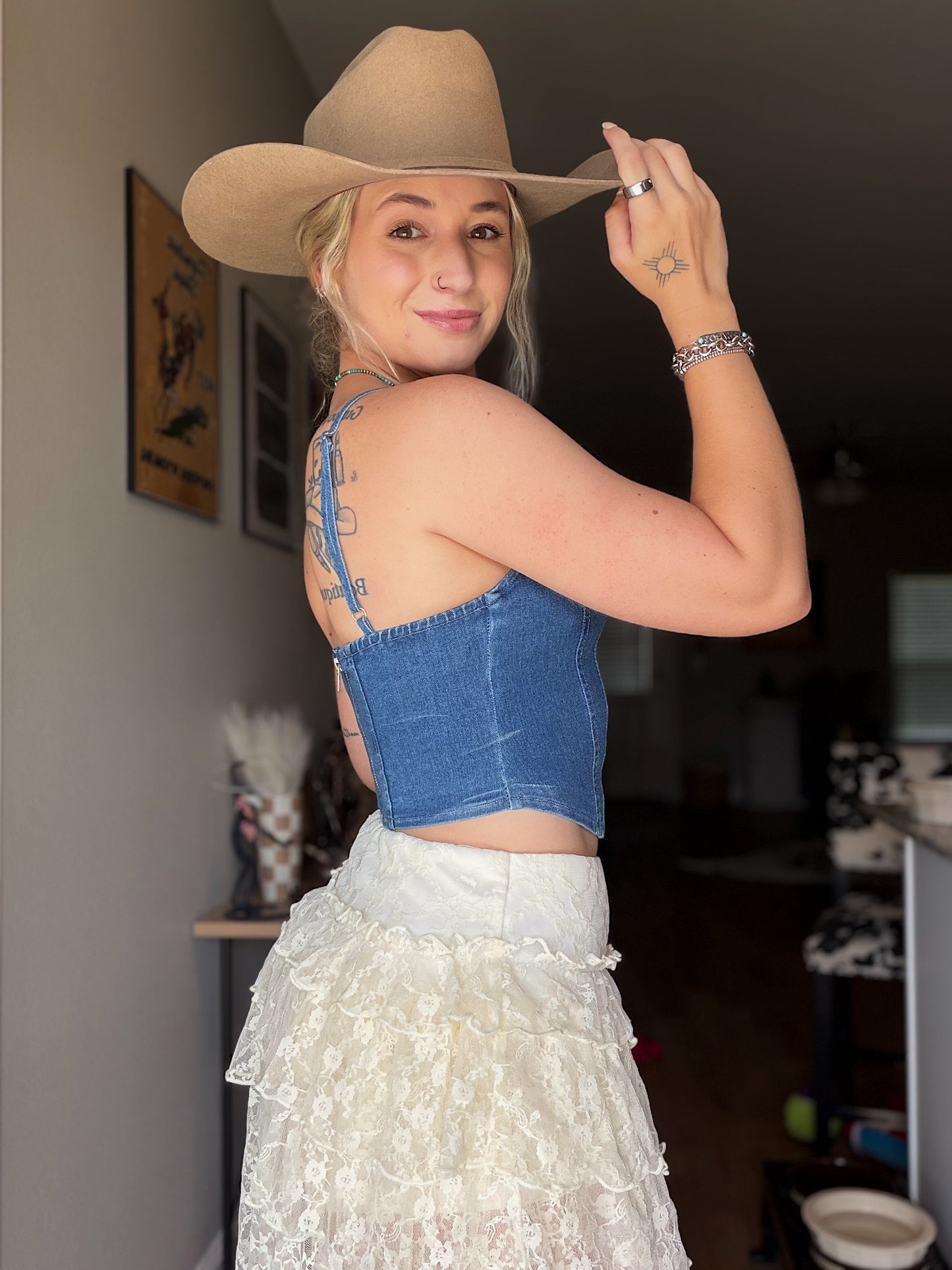 Denim Corset Tank