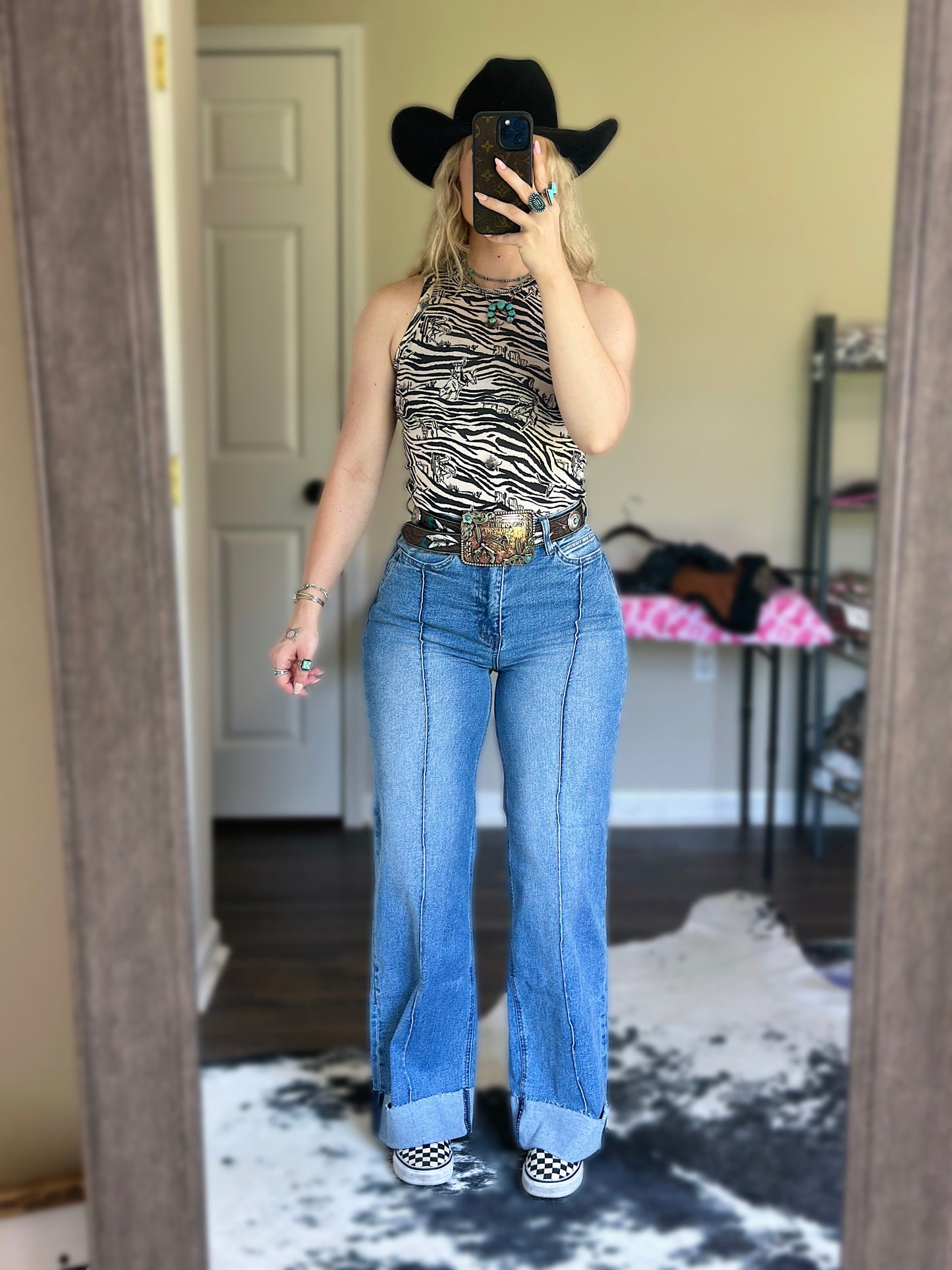 The Pin Stripe Cuff Jeans