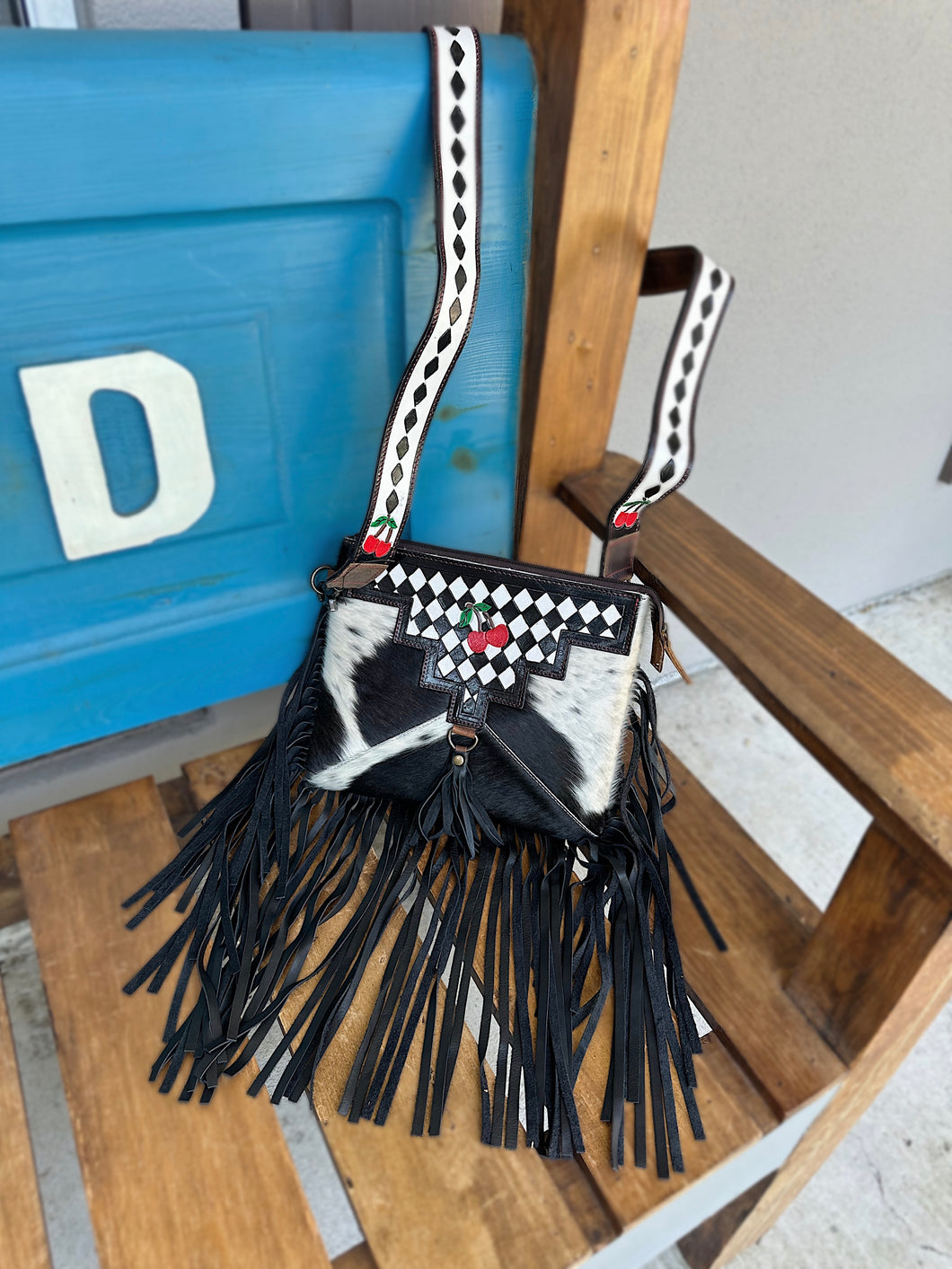 Checkered Cherry Purse