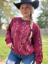 Load image into Gallery viewer, Boot Stitch Crew (Maroon)
