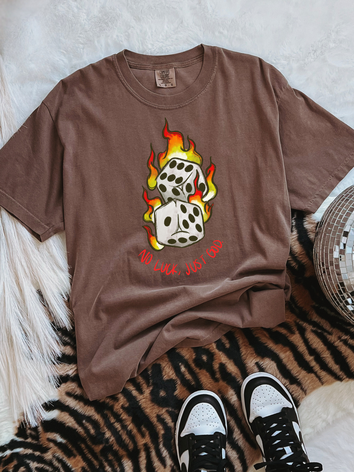 No Luck, Just God COMFORT COLORS TEE