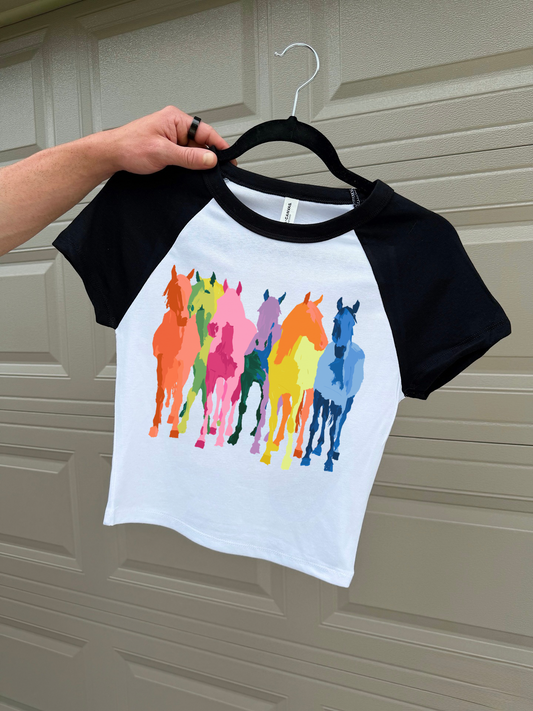 Neon Horses Baby Tee