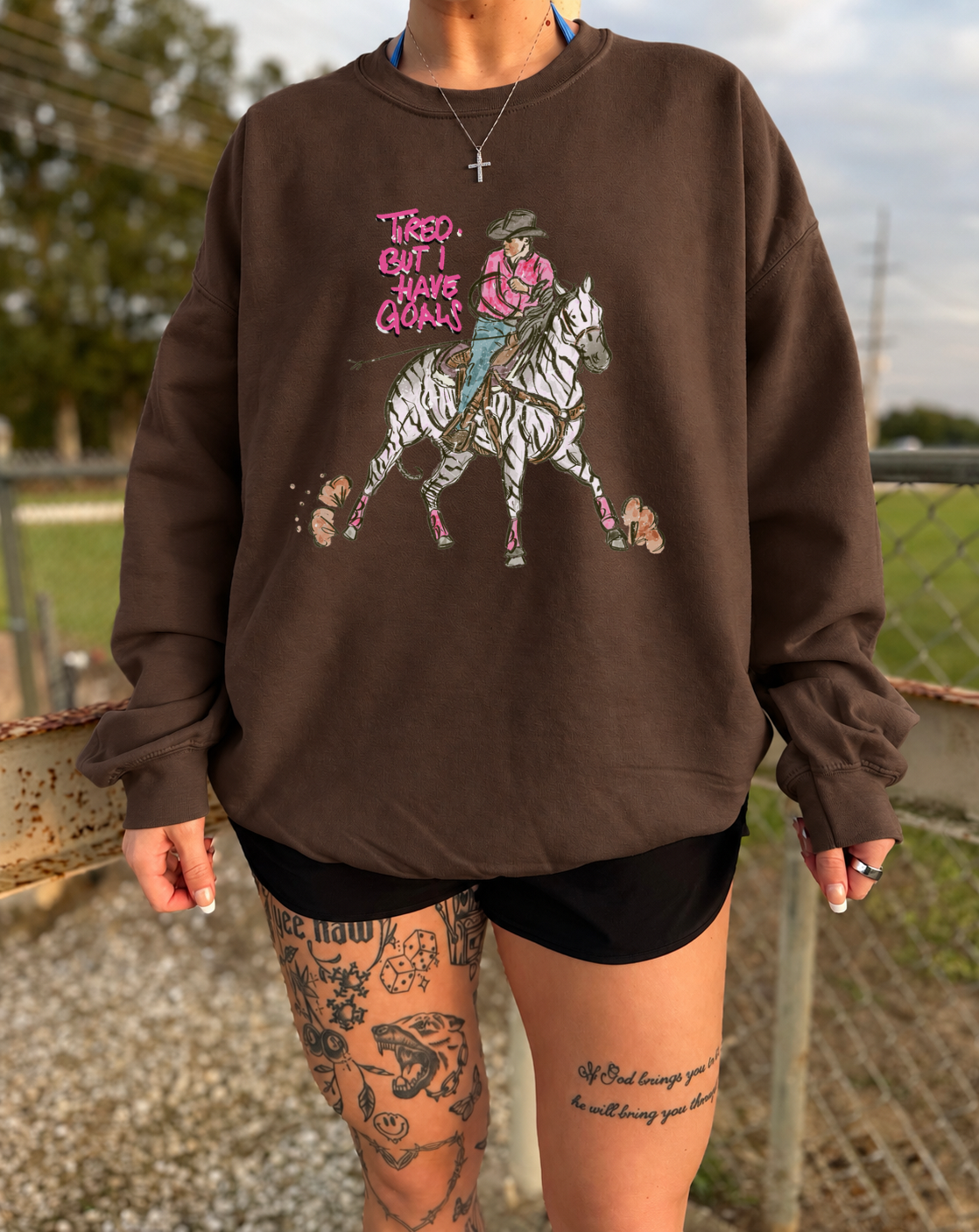 Tired But I Have Goals Crewneck