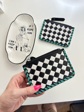Load image into Gallery viewer, Checkered &amp; Cowhide Card Holder
