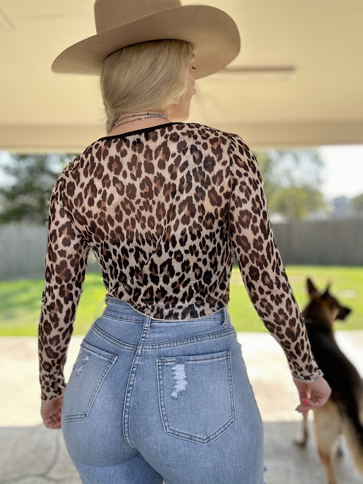 Cheetah Girl Front Tie Blouse