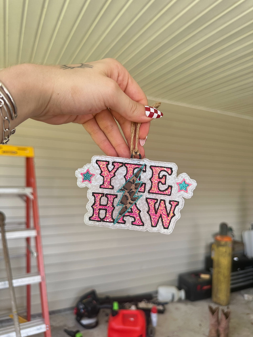 Leopard Yee Haw Car Freshie