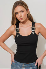 Load image into Gallery viewer, Black Buckle Strap Tank
