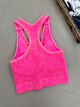 Load image into Gallery viewer, Mineral Washed V Neck Tank (Hot Pink)
