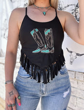 Load image into Gallery viewer, Boots &amp; Fringe (Cropped Tank / Bathing Suit Top)
