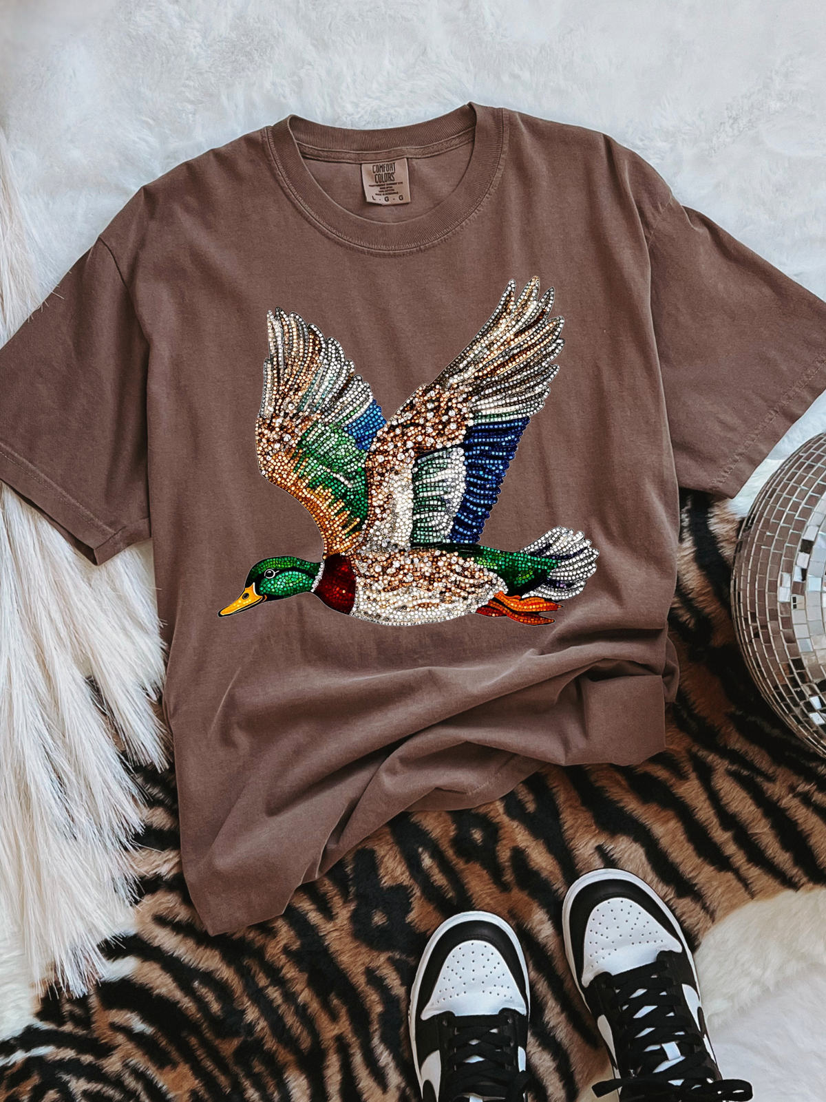 Faux Rhinestone Mallard COMFORT COLORS TEE