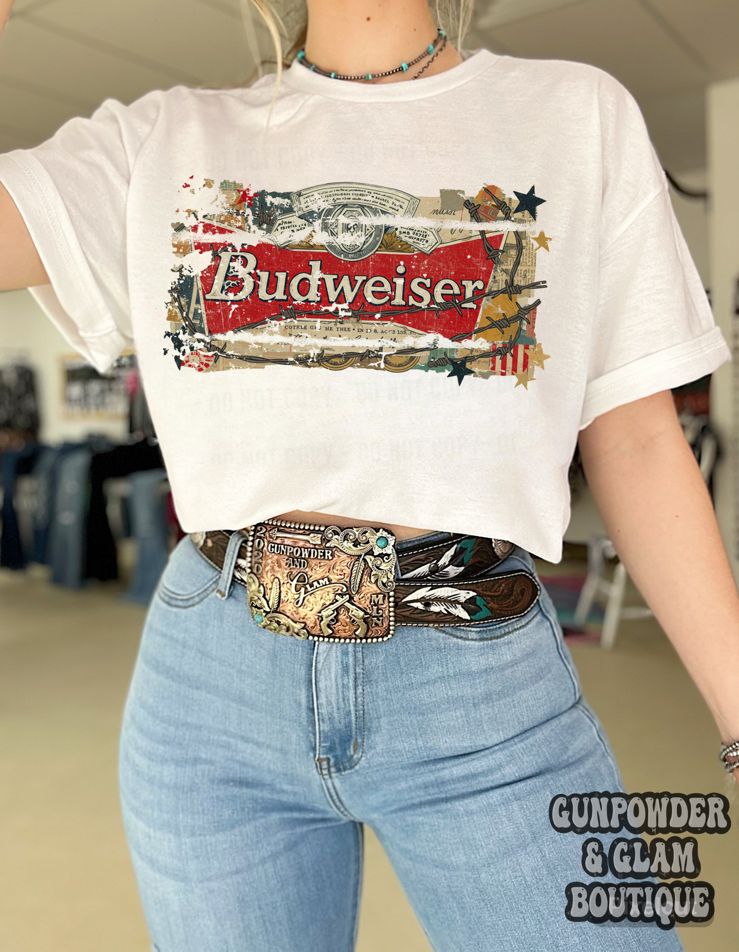 Barbed Wire Bud Tee or Crewneck