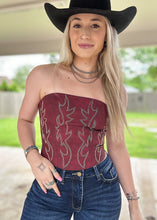 Load image into Gallery viewer, Boot Stitch Corset (Dark Red)
