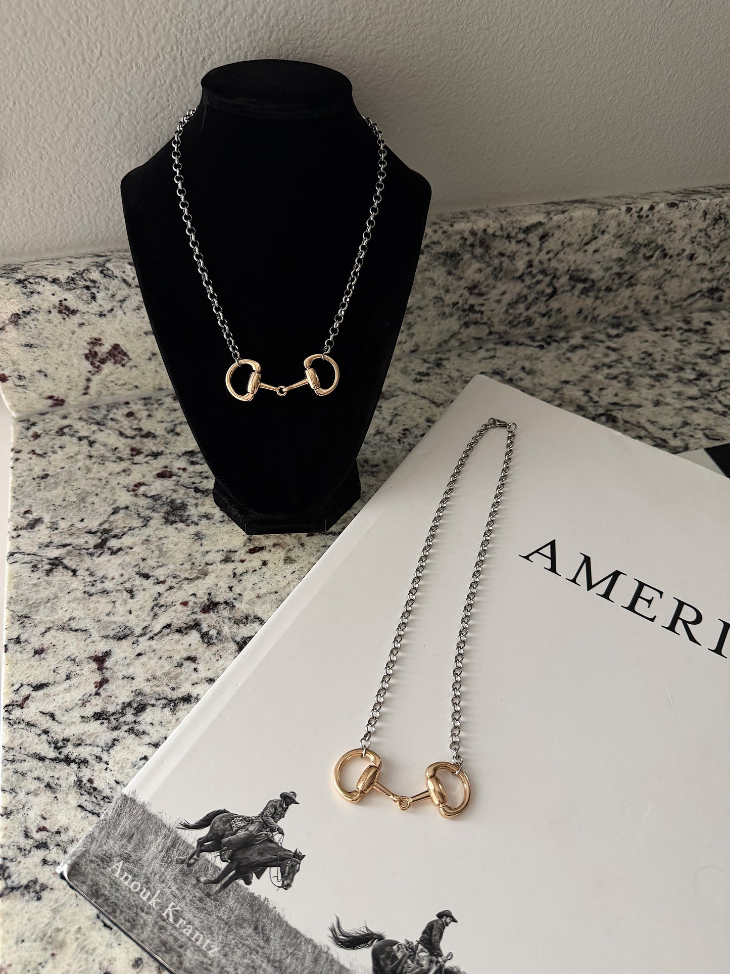 Mixed Metal Snaffle Bit Necklace