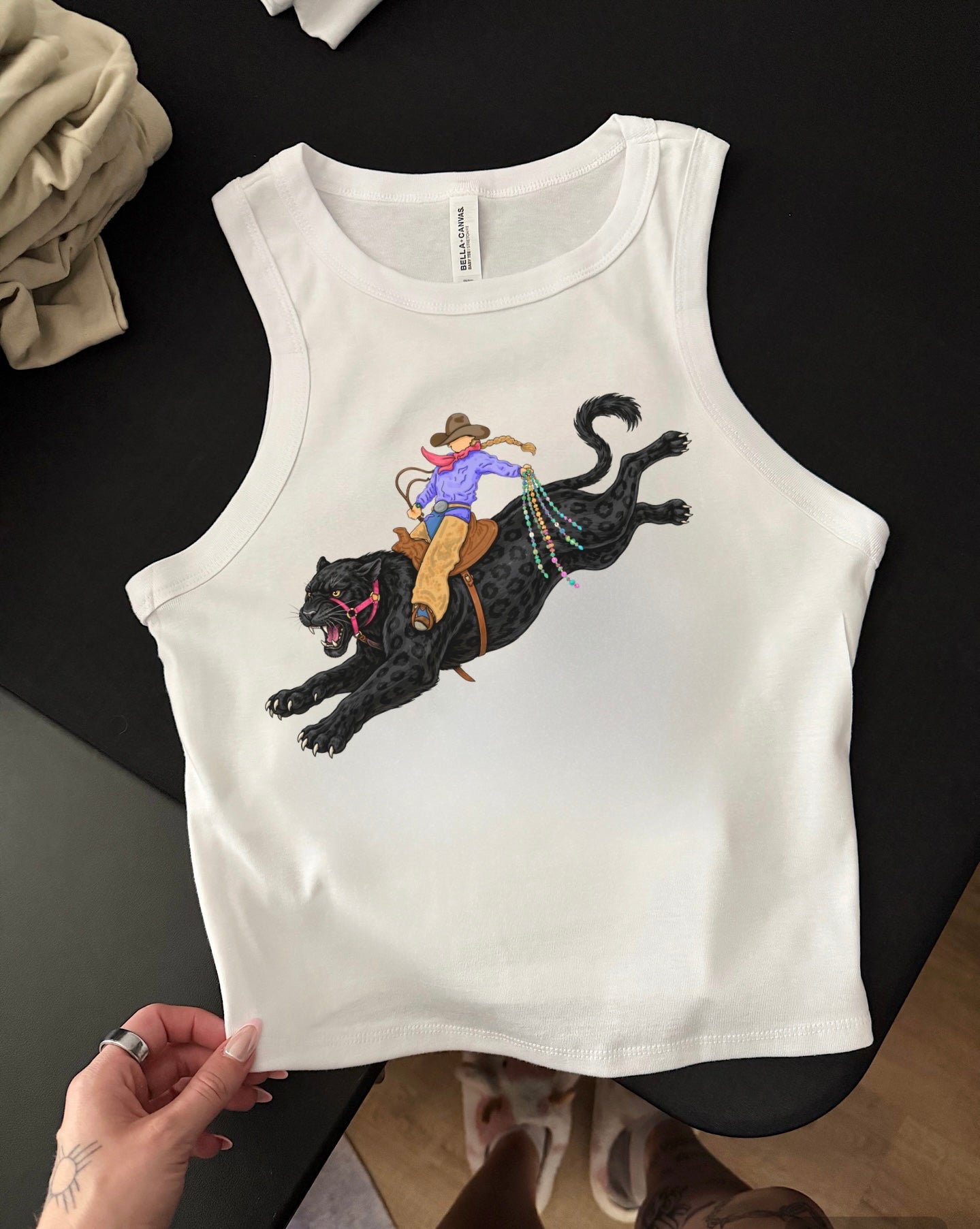 Panther Cowgirl Cropped Tank