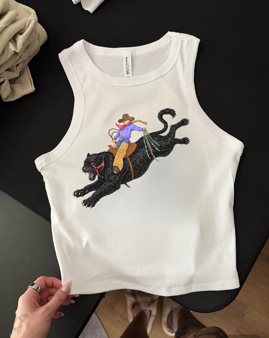 Panther Cowgirl Cropped Tank
