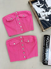 Load image into Gallery viewer, Hot Pink Denim Tube Top
