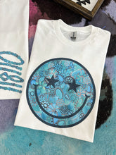 Load image into Gallery viewer, Turquoise Smiley TEE or CREWNECK
