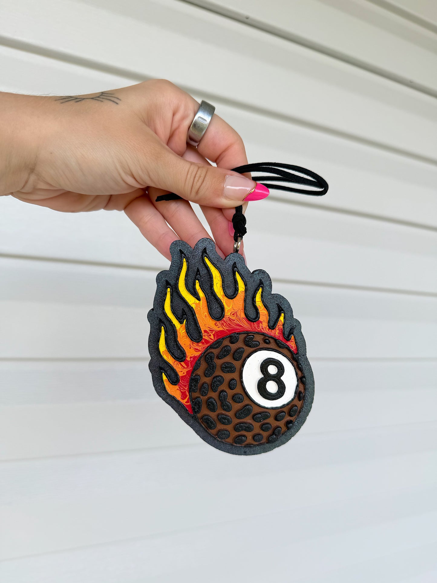8 Ball Flame Car Freshie