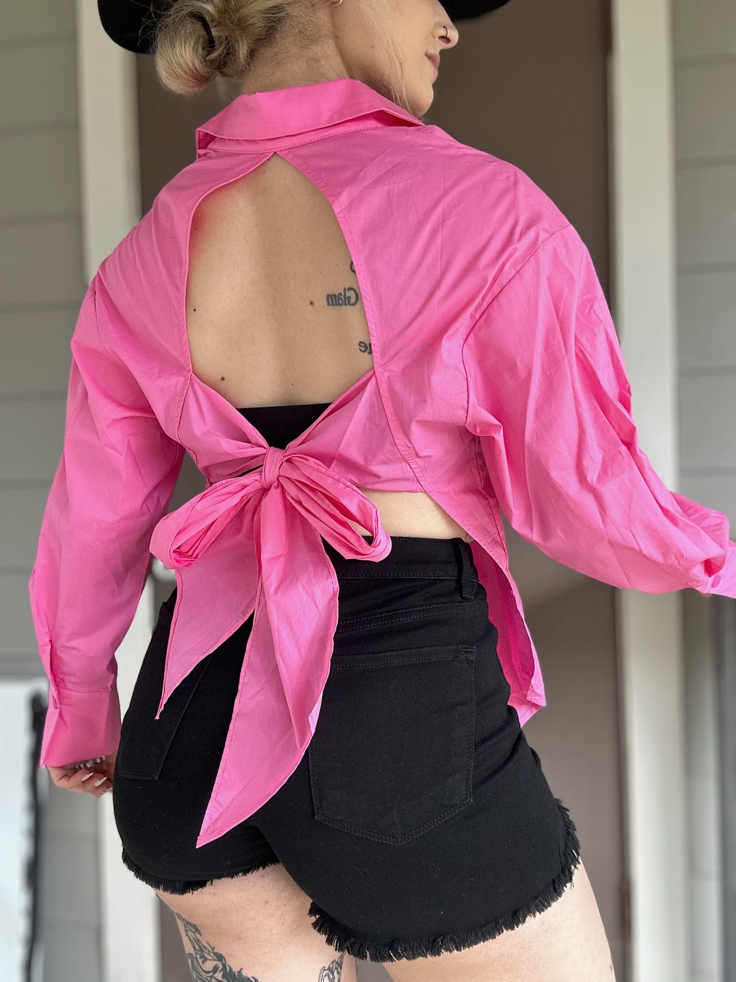 Open Back Button Down