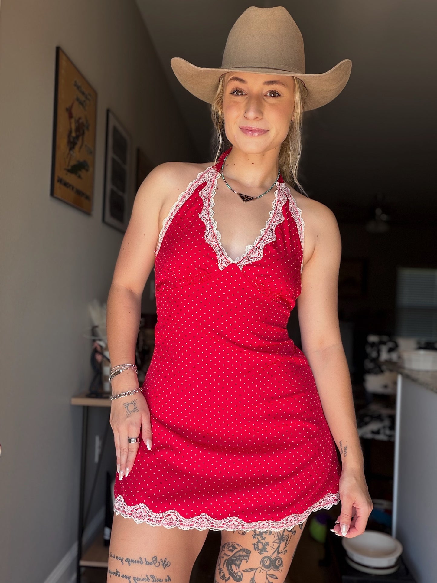 Red Polka Dot Mini Dress