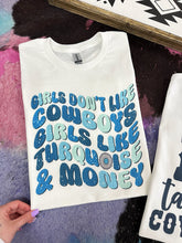Load image into Gallery viewer, Turquoise &amp; Money TEE or CREWNECK
