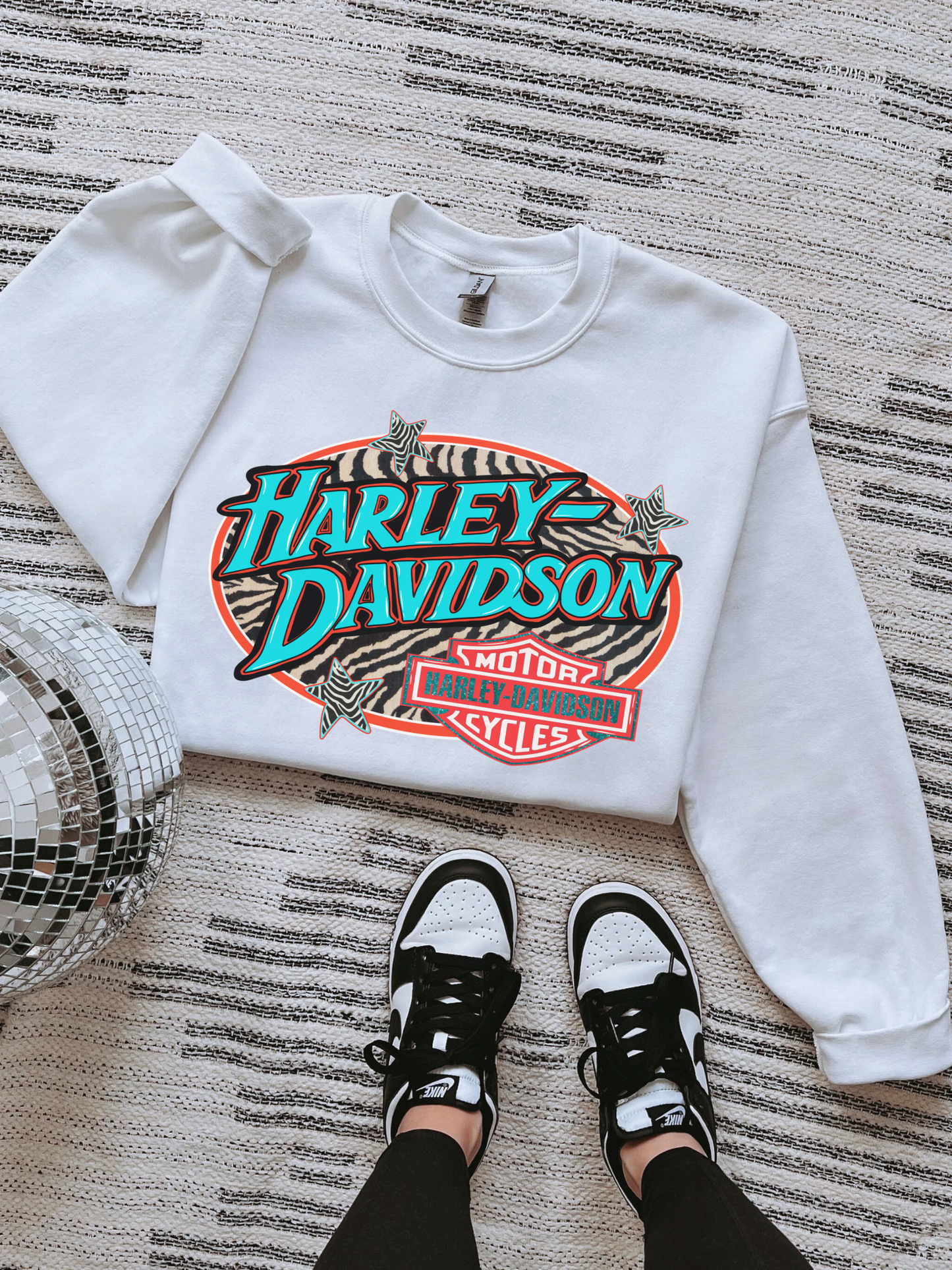 Zebra Harley TEE or CREWNECK