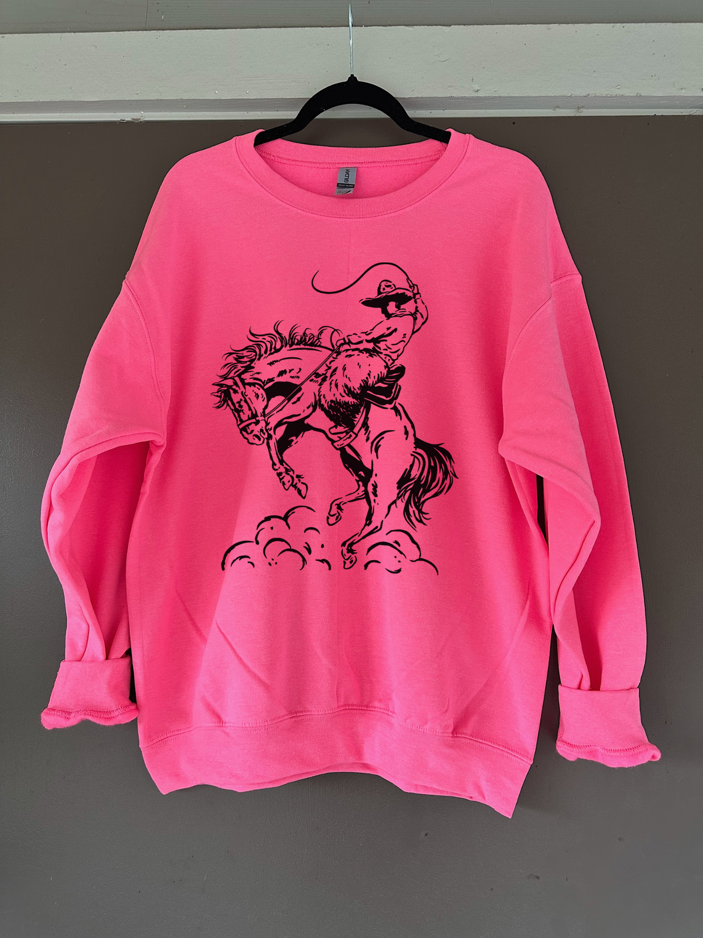 Cowboy Doodle Crewneck (Hot Pink)