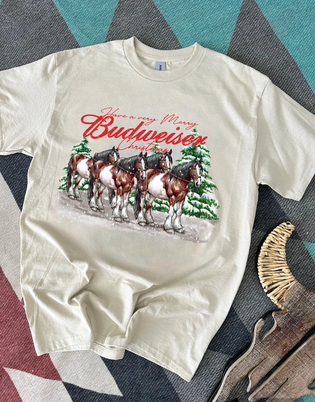 Merry Bud Christmas Tee or Crewneck