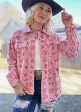 Load image into Gallery viewer, Pink Cattle Brand Shacket
