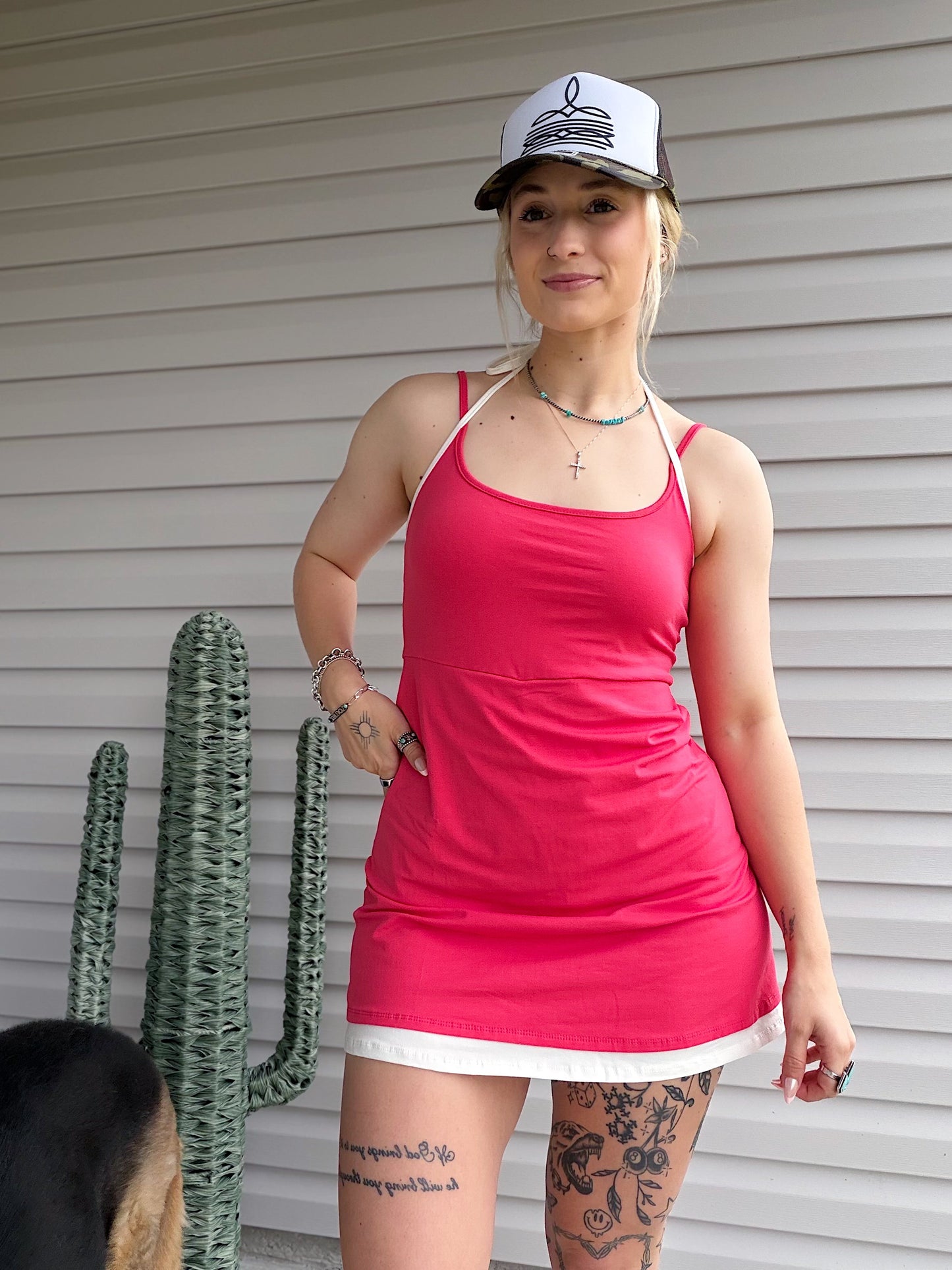 The Hot Shot Halter Dress (Red)