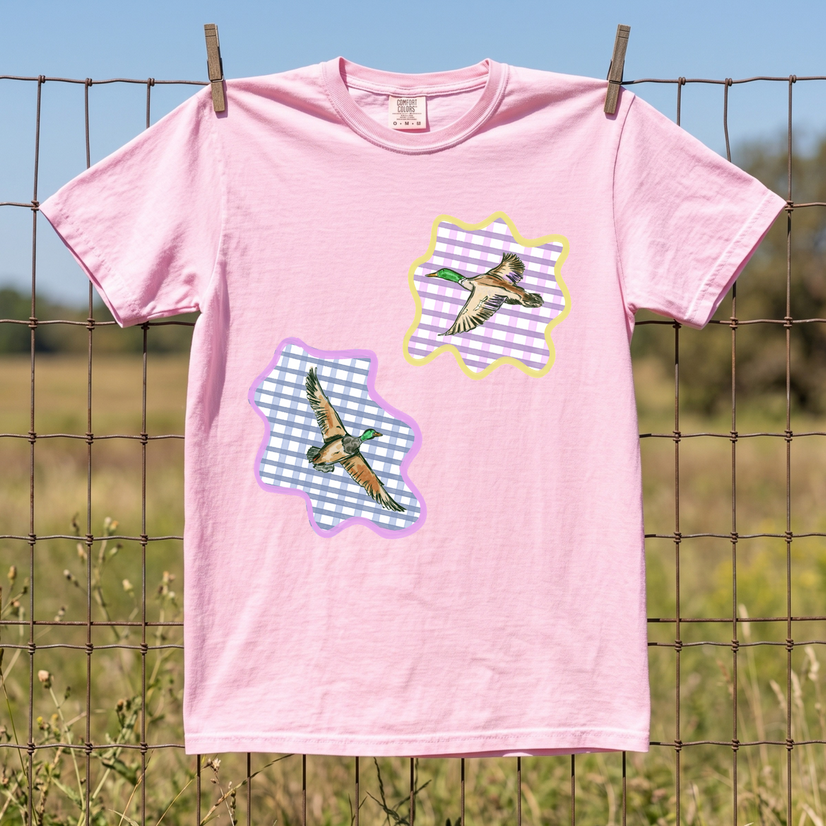 Gingham Mallards COMFORT COLORS TEE