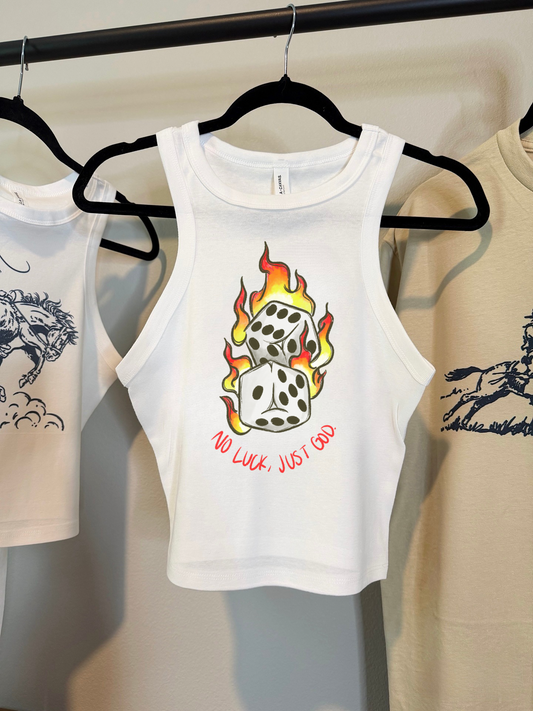 No Luck, Just God Cropped Tank