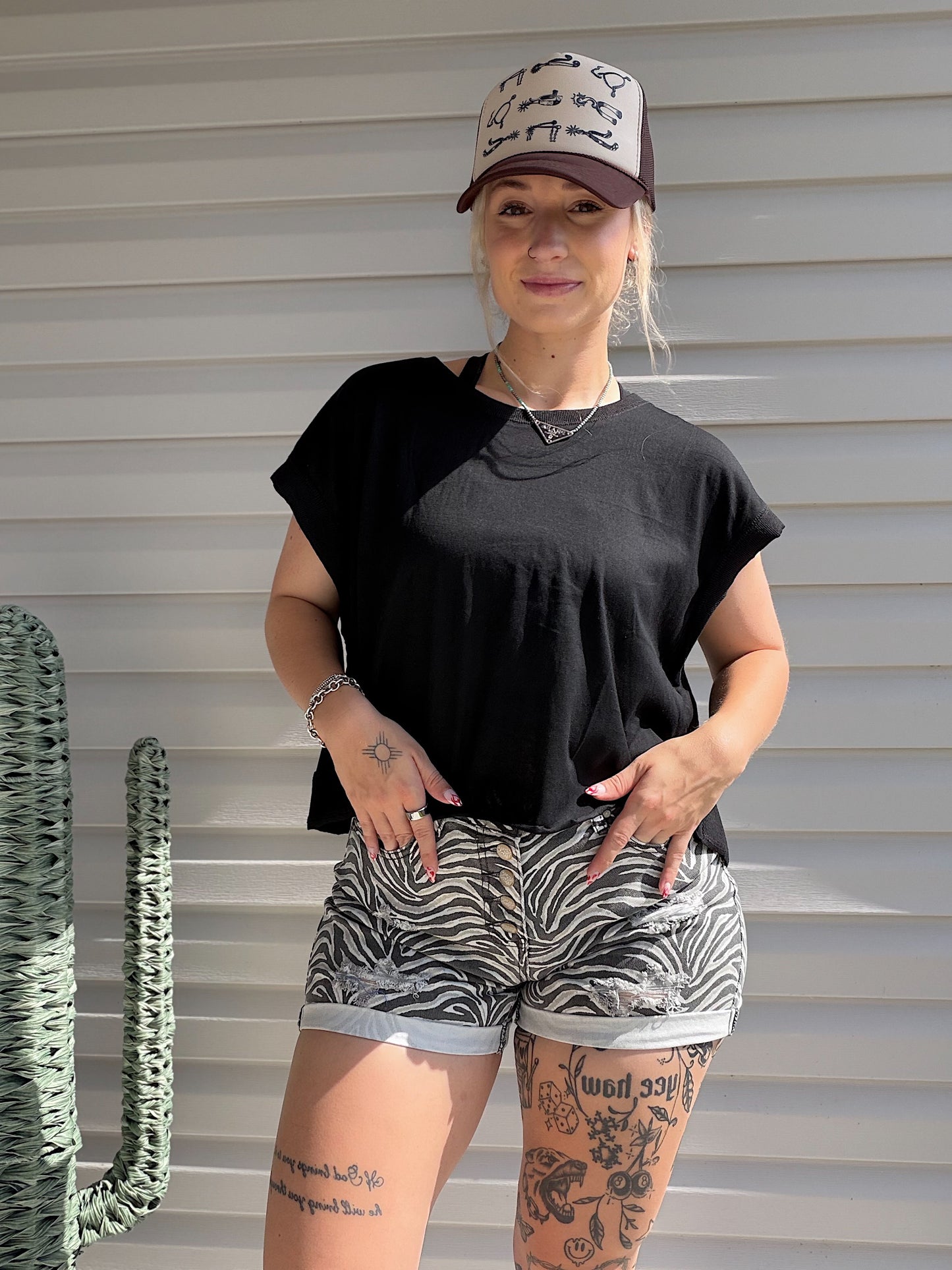 The Zebra Denim Shorts