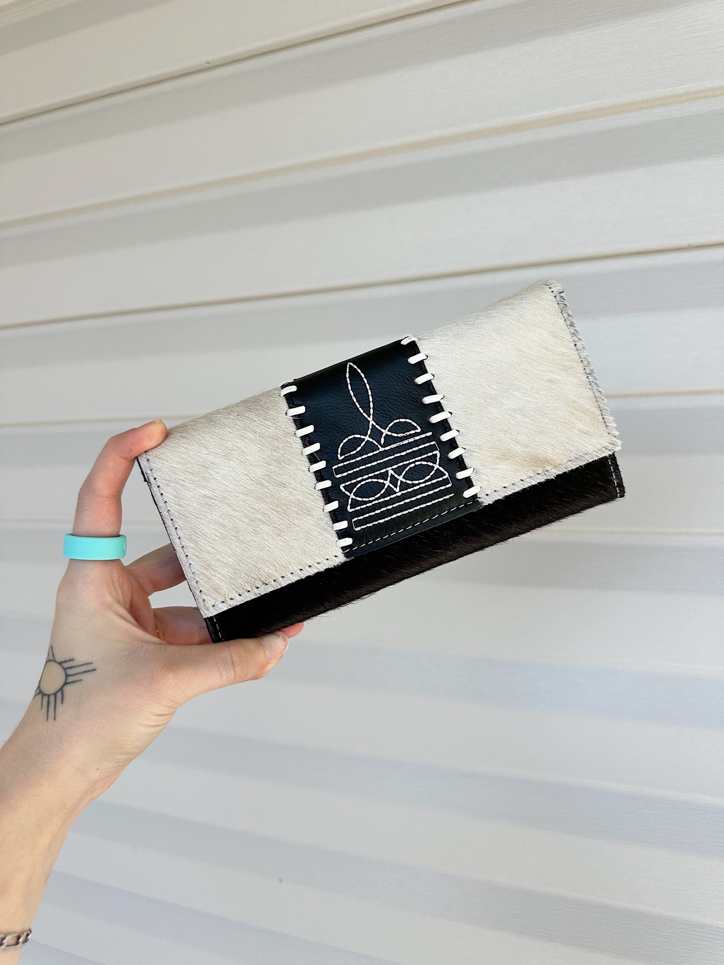 Cowhide & Boot Stitch Wallet
