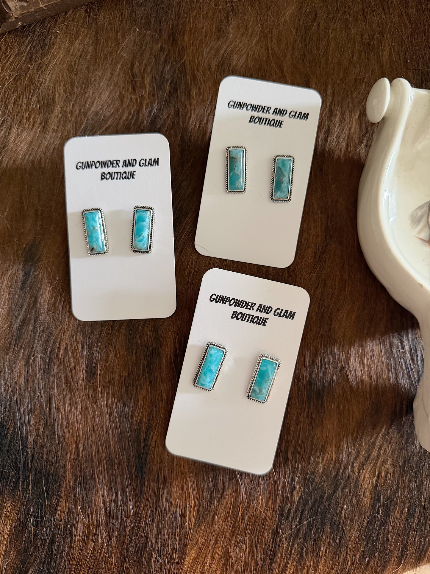 Turquoise Bar Studs