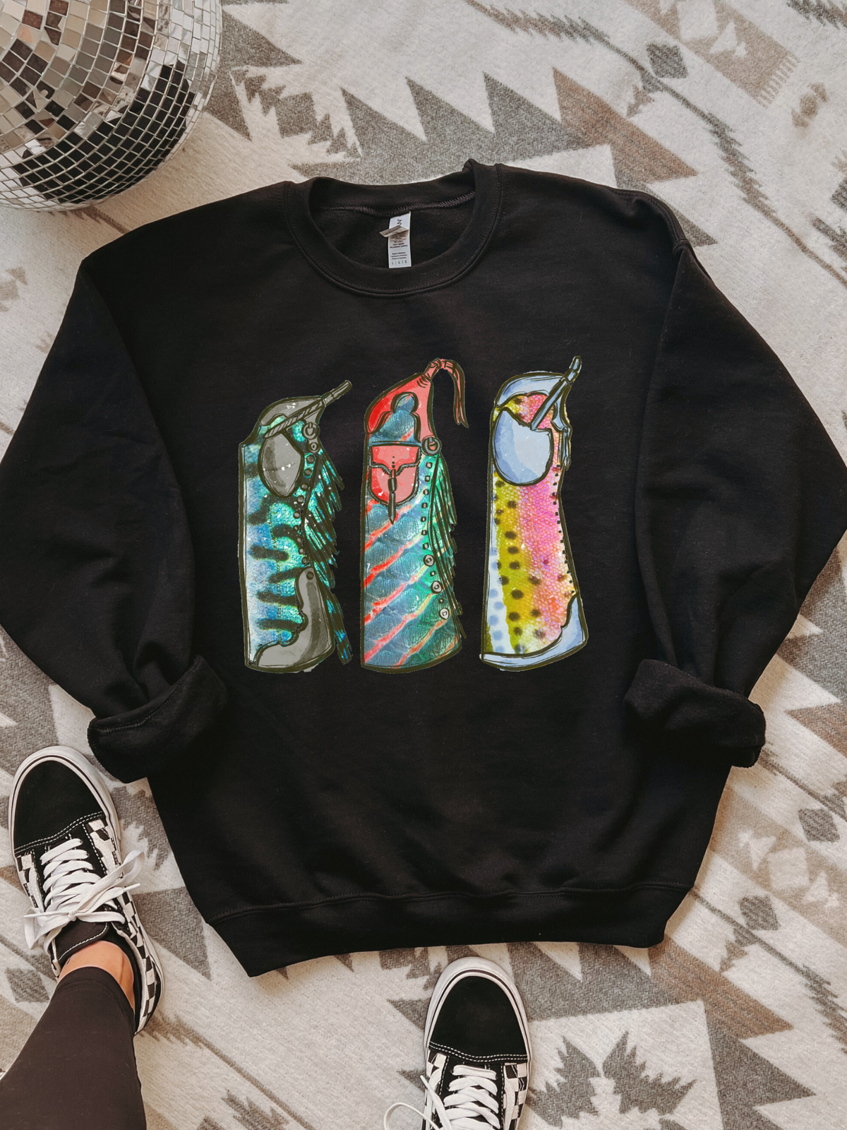 Fishie Print Chaps Crewneck