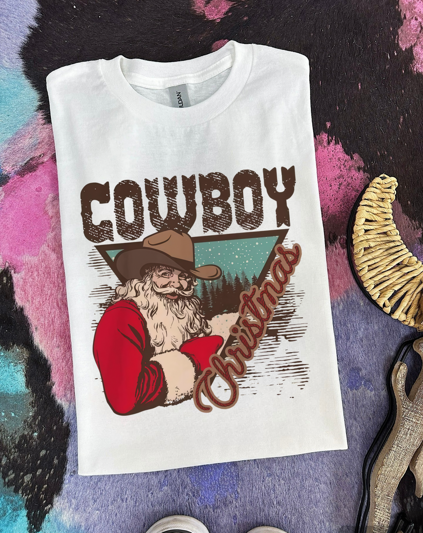 Cowboy Christmas Tee or Crewneck