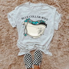 Load image into Gallery viewer, Blue Collar Wife (Hard Hat) TEE or CREWNECK
