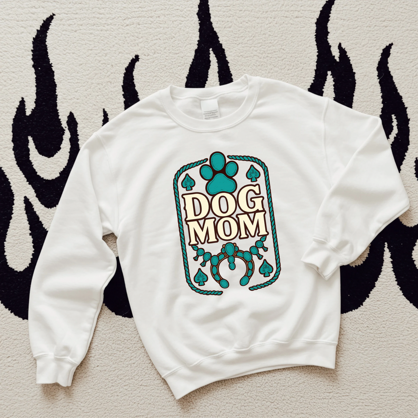 Turquoise Dog Mom TEE or CREWNECK
