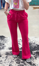 Load image into Gallery viewer, Hot Pink Flare Sweatpants
