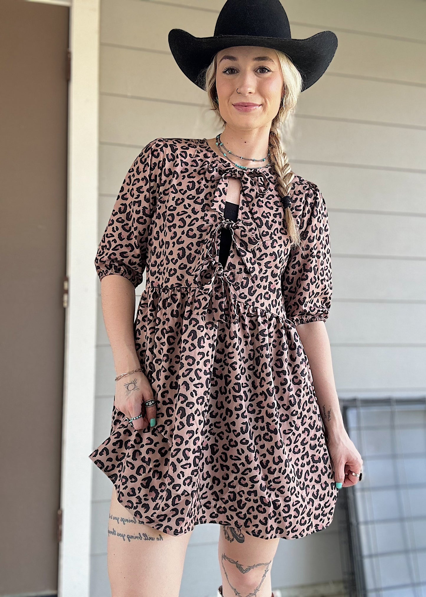 Leopard Baby Doll Dress