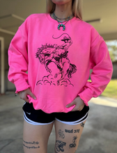 Load image into Gallery viewer, Cowboy Doodle Crewneck (Hot Pink)
