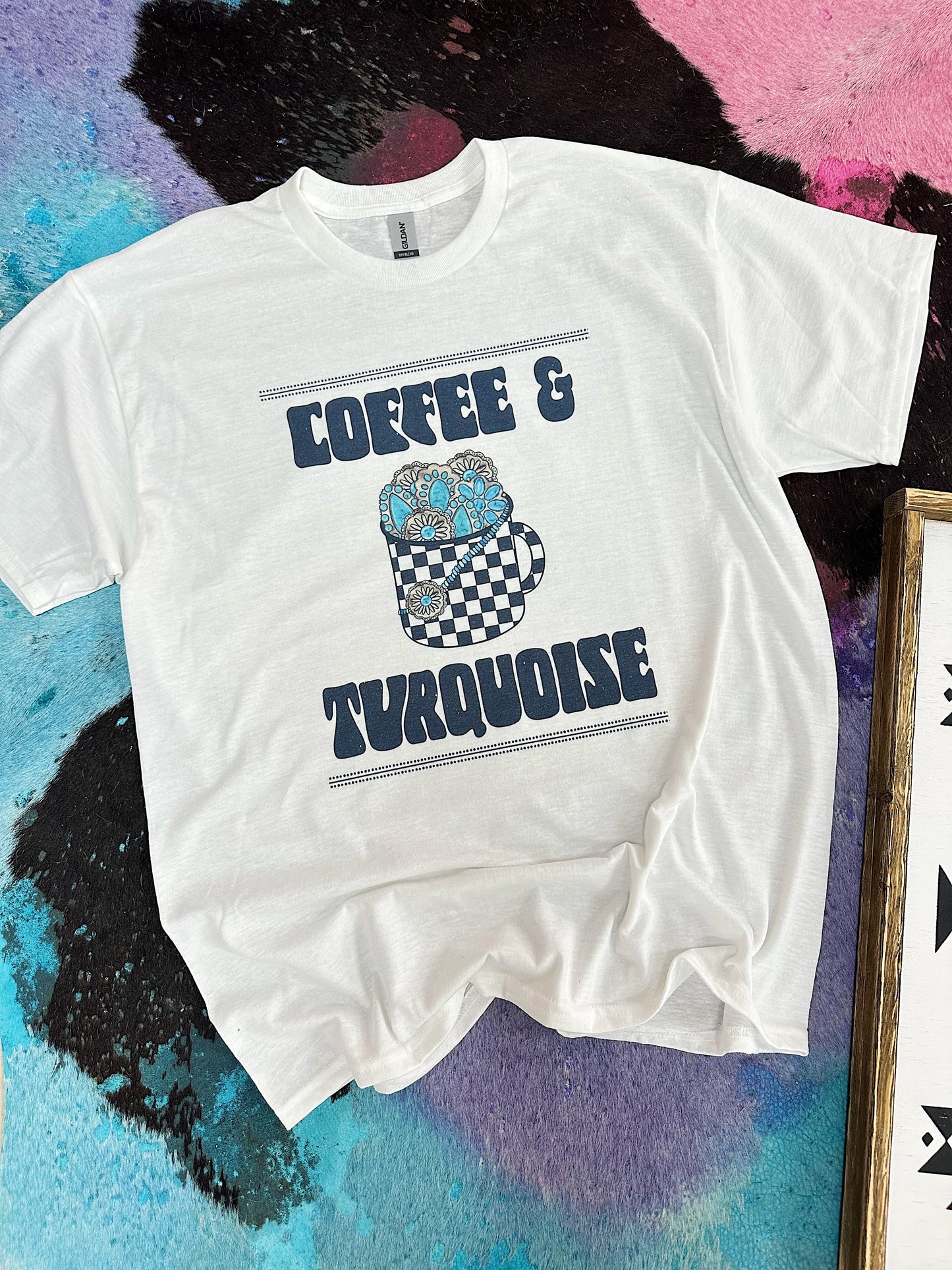 RTS Coffee & Turquoise Tee Large