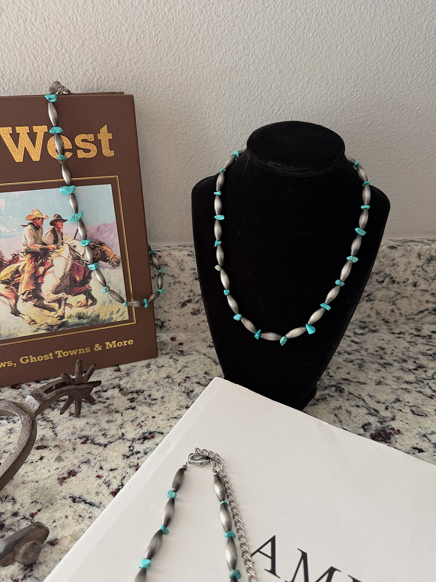 Torpedo Pearls & Turquoise Necklace